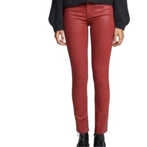 Paige Red Verdugo Ankle Jeans with Luxe coating